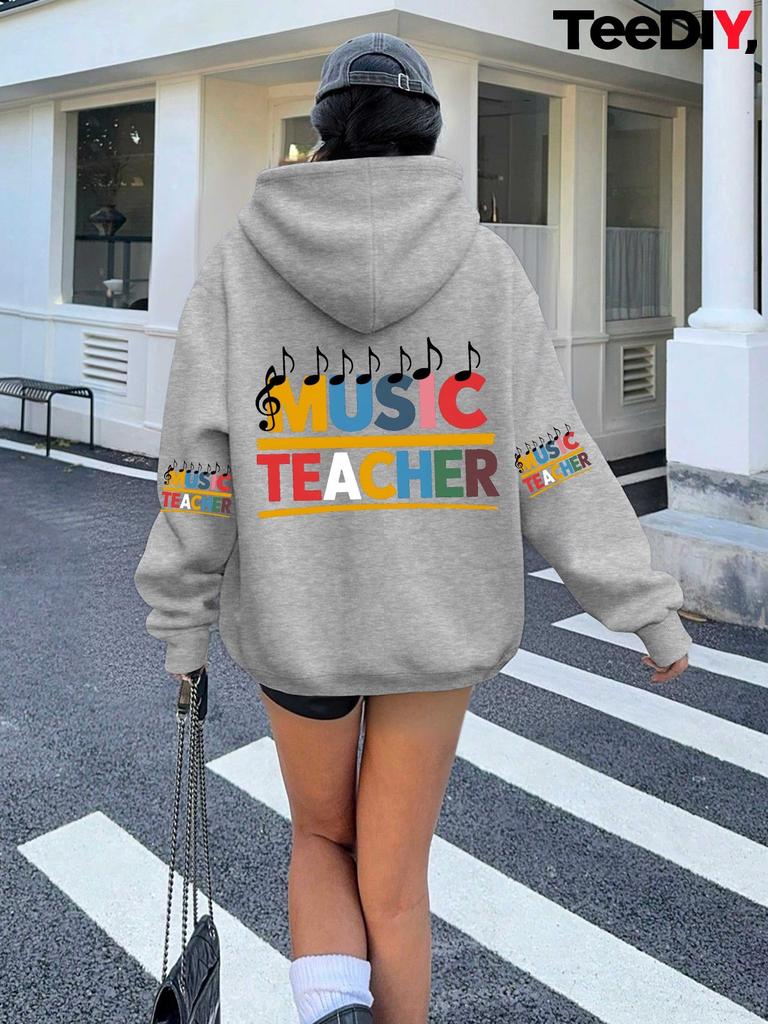 Music Teacher Playful Parchment Women's Hoodies