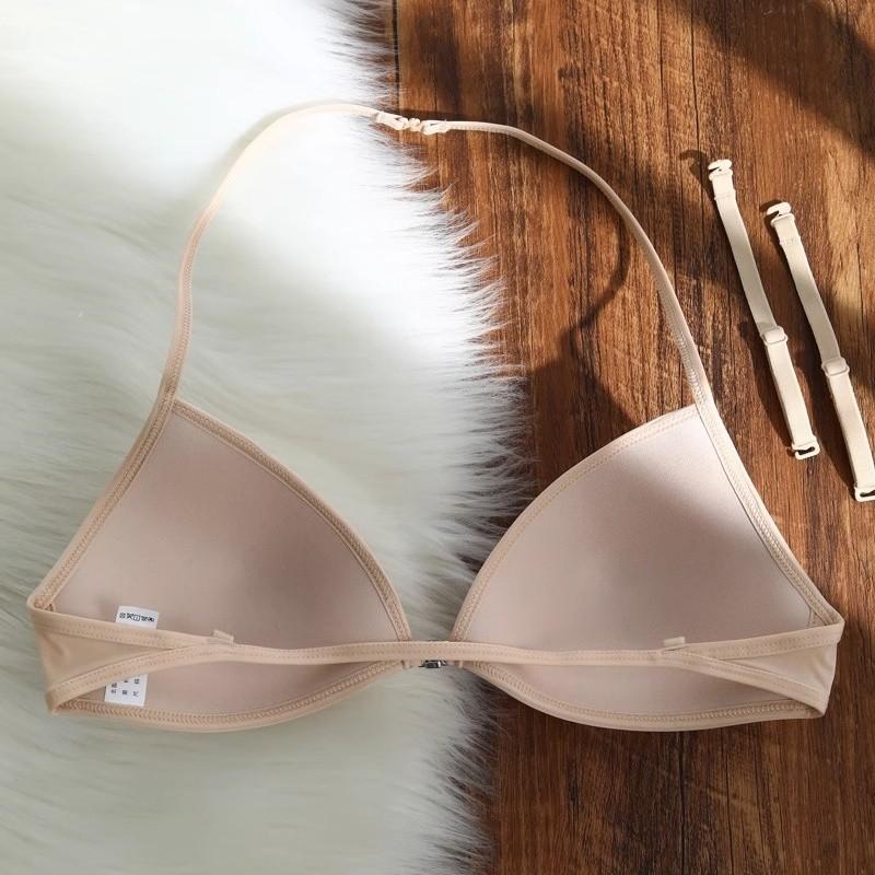 Allofme Women French Triangle Cup Underwear Traceless and Wireless Lingerie Beautiful Back Bra