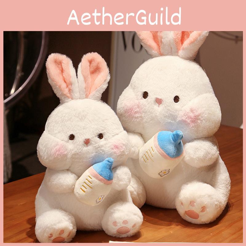 Adorable Plush Bottle Bunny Doll Soft Stuffed Toy For Kids Gentle Comfort Gift