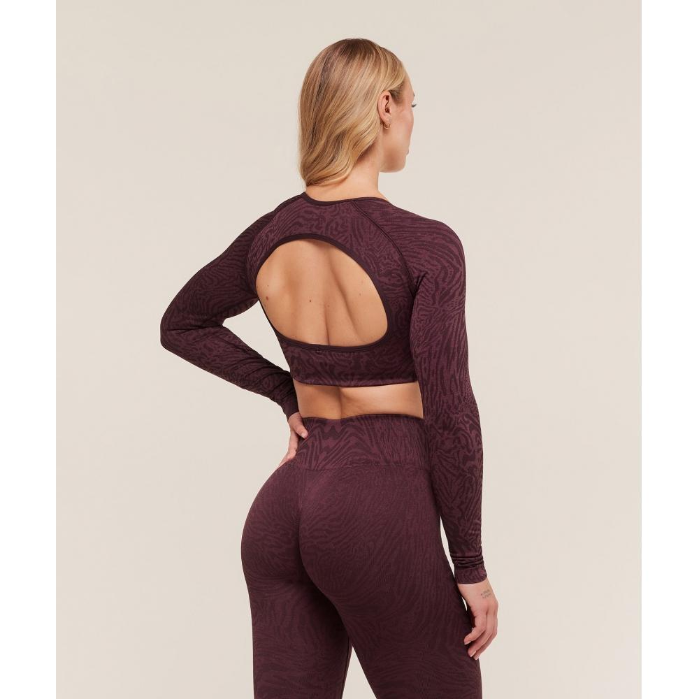 Gymshark Adapt Animal Long Sleeve Crop Top Cherry Purple Reset Pink B4c2z Pcgp