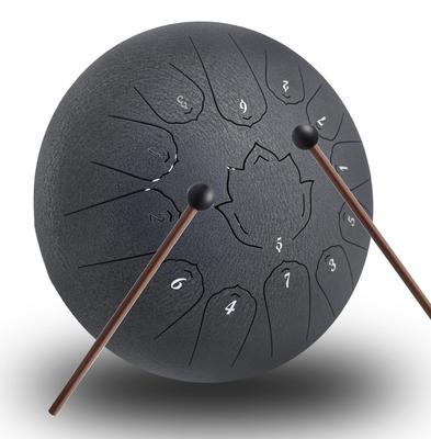 12-inch 13-note Slit Tongue Drum, Steel Drum, Percussion Instrument, Musical Instrument for Yoga/Meditation/Healing/Prayer/Fatigue Relief, Includes Sh