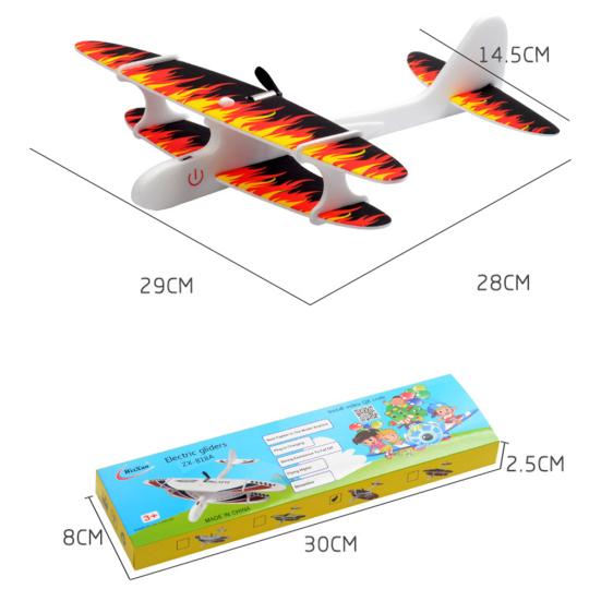 LED Light DIY Assembly Hand Throw Electric Glider Flying Airplane Model Kids Toy