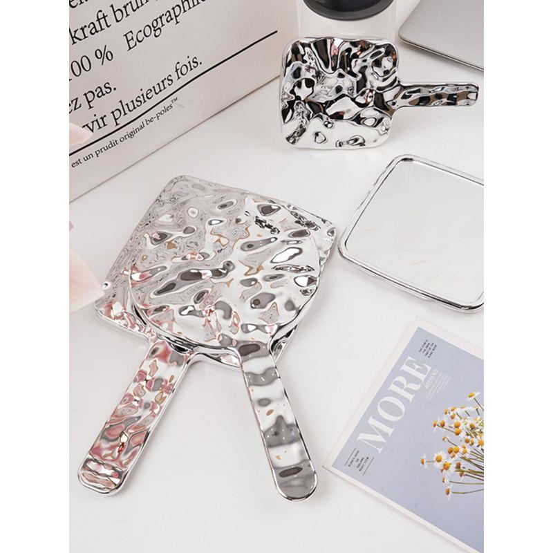 Internet Celebrity Fancy Hand-Held Cosmetic Mirror For Home Retro Ins Goggles Children Portable Portable Hand-Held Beauty Mirror