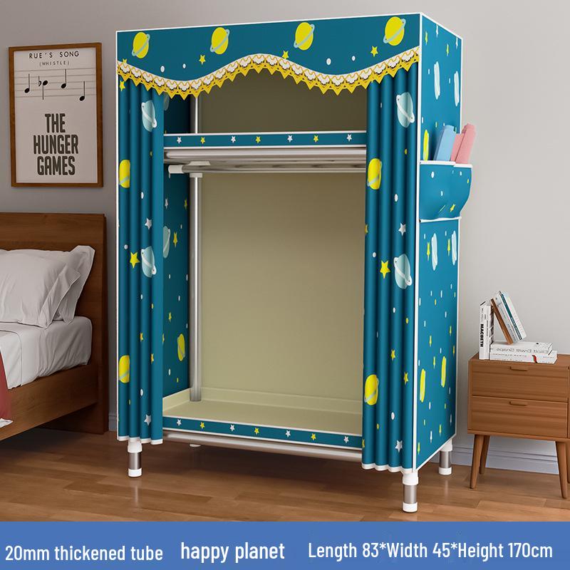 Thickened Steel Pipe Fabric Wardrobe for Dorm or Bedroom Storage