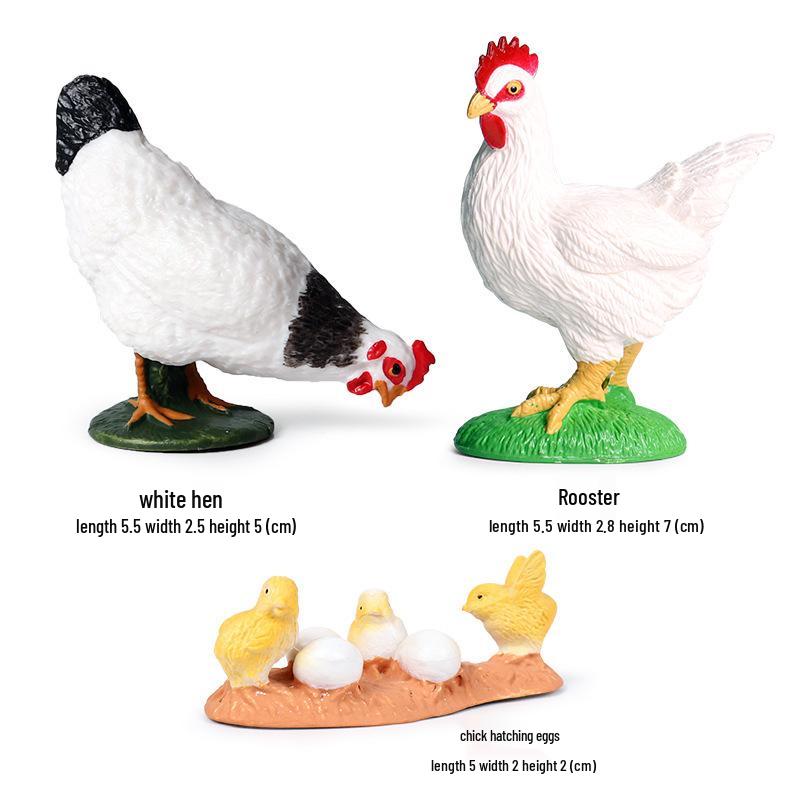 Realistic Farm Animal Models: Big Yellow Duck, Rooster, Turkey, Goose, and Swan