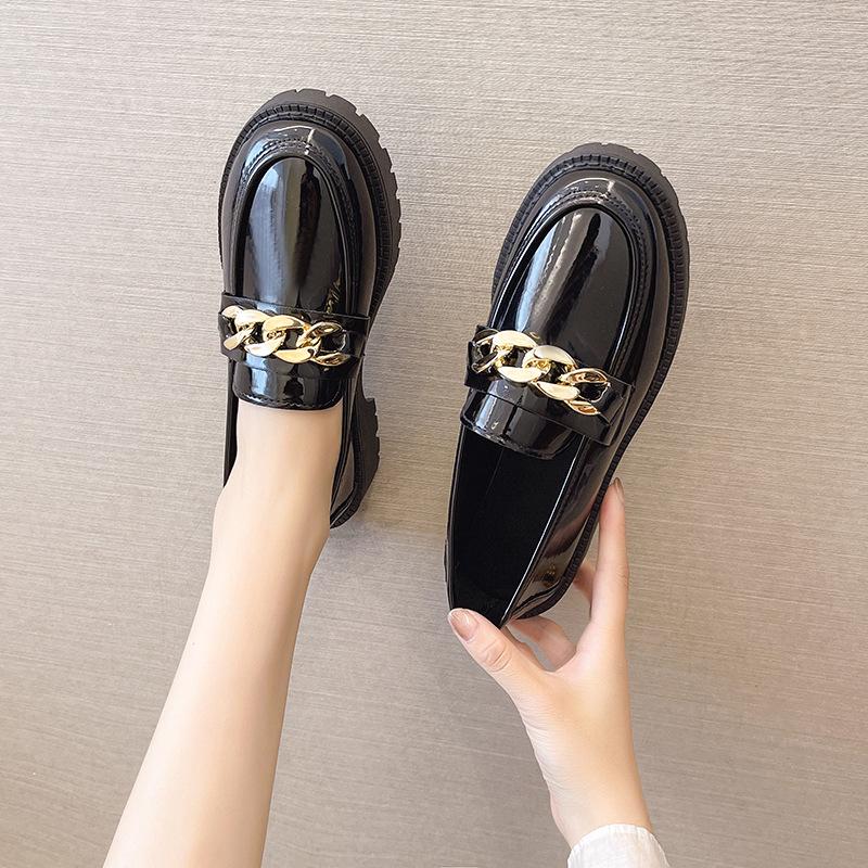 2025 Women's British Style Soft Sole Slip-On Leather Loafers for Spring & Autumn