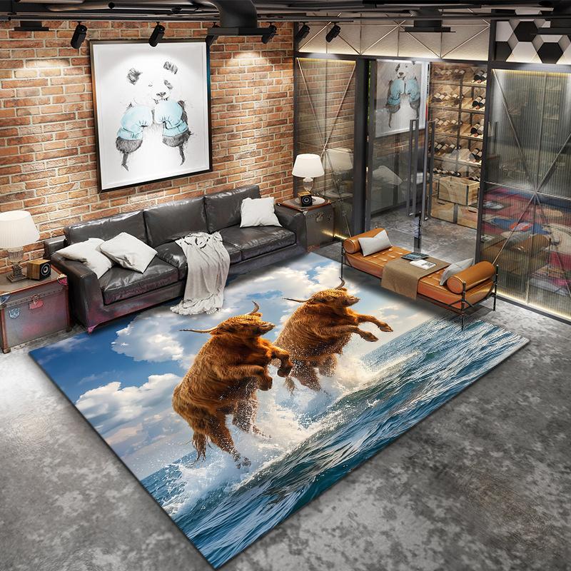 Flying Sunset Animals Pattern Square Carpet,Area Rug,Carpet Rug for Living Room Bedroom Sofa Playroom Decor,Non-slip Floor Mat,Holiday Birthday Gifts
