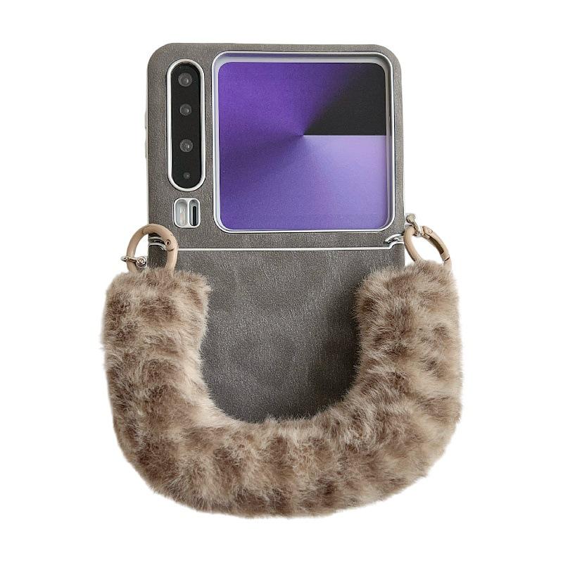 

Huawei Pura X Leopard Leather Textured Drop-proof Folding Case with Anti-lost Lanyard Huawei Pura X сірий колір