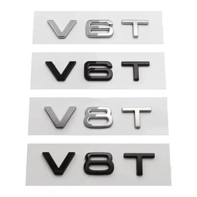 3D ABS V6T V8T Logo Car Rear Boot Trunk Side Fender Car Emblem Badge Sticker Decals For 41s A4L A5 A6L A7 S4 S5 Car Accessoriess41