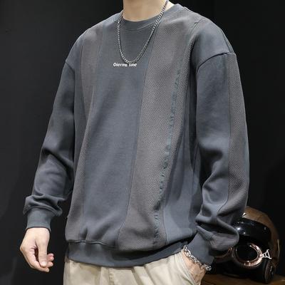 Pullover Herren Frühling und Herbst Trendy Marke Herren Große Größe Herren Fettes Oberteil Langarm Rundhals Herrenbekleidung