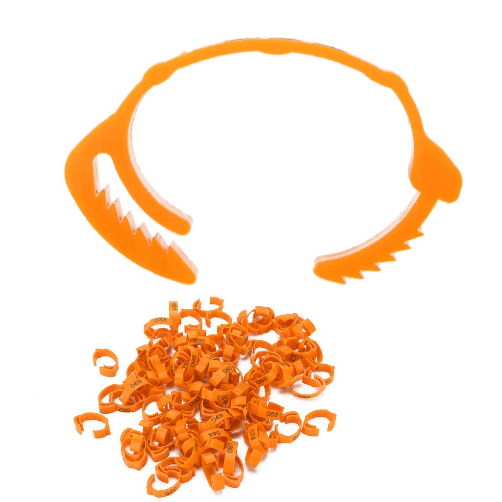 100Pcs Poultry Foot Rings Identification Leg Buckle with Numbers for Chicken Duck Bird