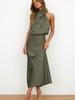 Luxury Satin Sleeveless Dress for Women - Elegant Evening Gown for  Spring/Summer Collection