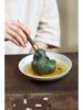 Yixing Zisha Green Horse Tea Pet Ornament for Wealth and Success