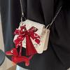 Stylish Dachshund Pendant with Soft Leather Tassels Bowknot Key Holder Fashion Charm Perfect for Bags or Car Decoration