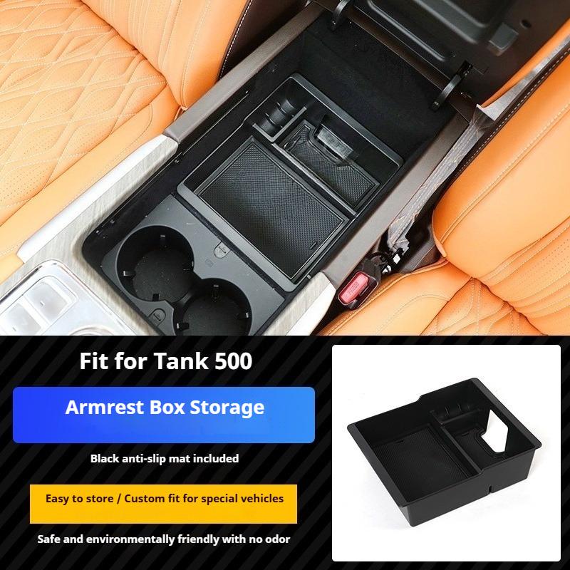 For GWM Tank 500Hi4-T Car Central Control Storage Box Plastic Armrest Box Storage Box Interior Storage Compartment Accessories