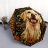 Happy Labrador pattern, automatic folding umbrella, portable and foldable design, 8 ribs, a Christmas or birthday gift.