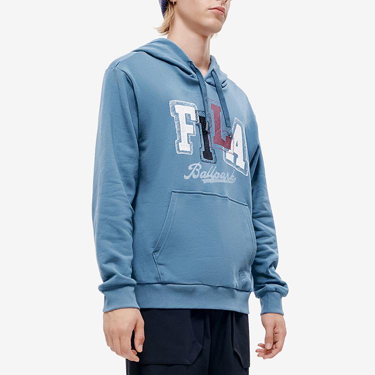 Fila Fusion Simple Letter Logo Knitted Hoodie Men hoodies El-Blue T11M242206FDB