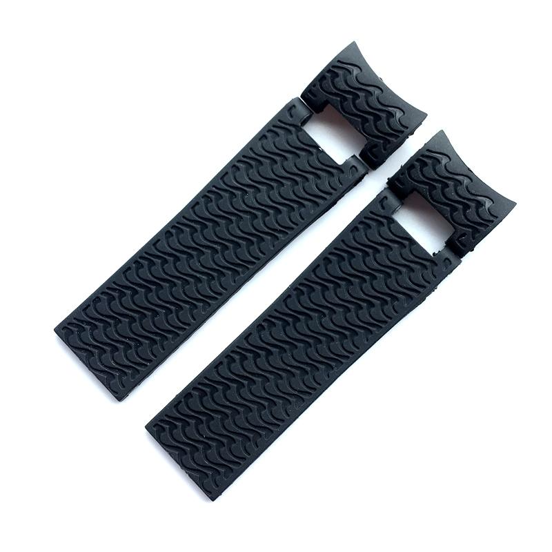 

22*20 мм изогнутый конец, черный, коричневый, синий, водонепроницаемый браслет из силиконовой резины, ремешок для часов, ремень для браслета Ulysse Nardin DIVER 22mm