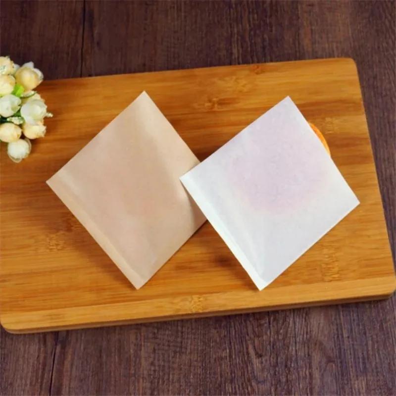 100Pcs Sandwich Donut Bread Bag Hamburger Paper Bags Food Packing Restaurant Supply Pouches.