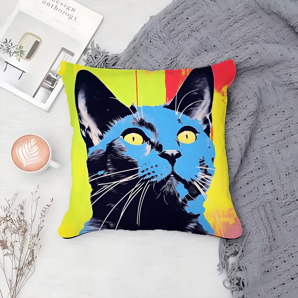 Painted Personalized Animal Art Pillow Case Printing Pillowcase Living Room Sofa Cushion Cover Bedroom Room Decor