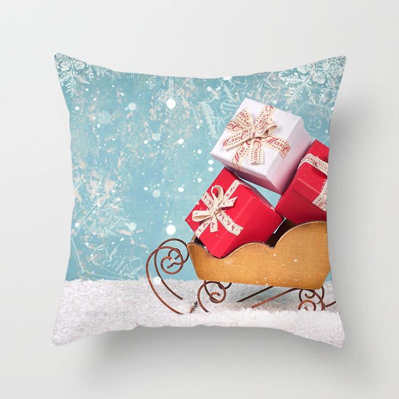 Home Decoration Christmas Snow Pillowcase Santa Claus Gift Fireplace Christmas Decoration Pillowcase