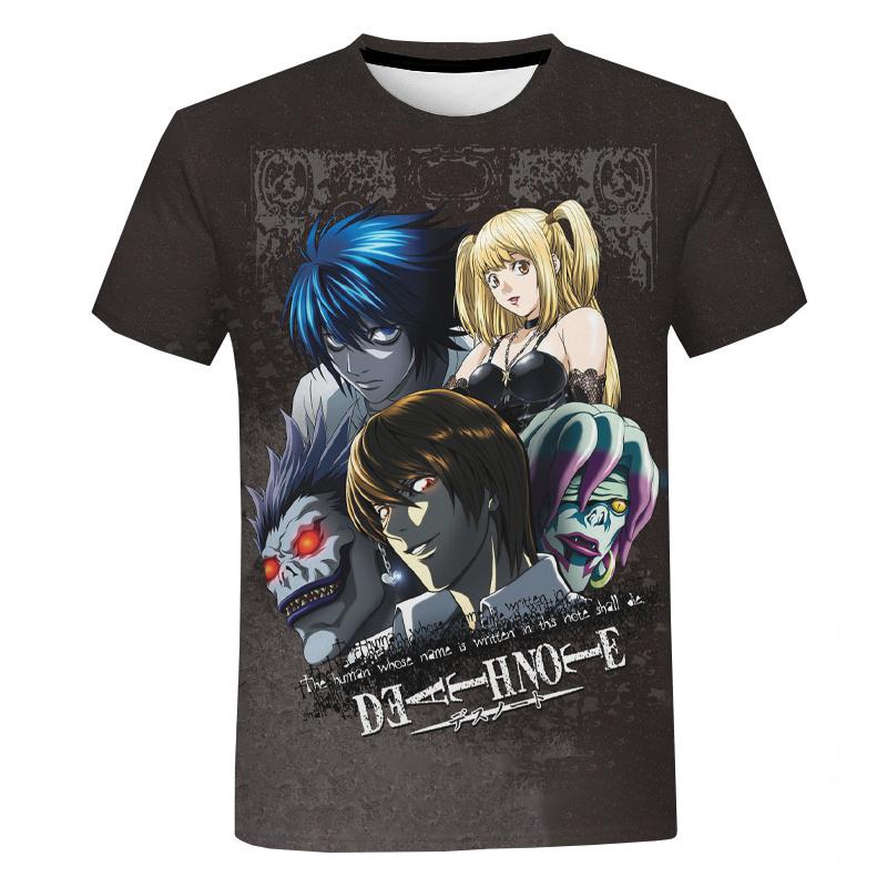 

Y2K Death Note футболка с 3D принтом для мужчин и женщин летняя модная повседневная футболка большого размера Harajuku топы с круглым вырезом футболки