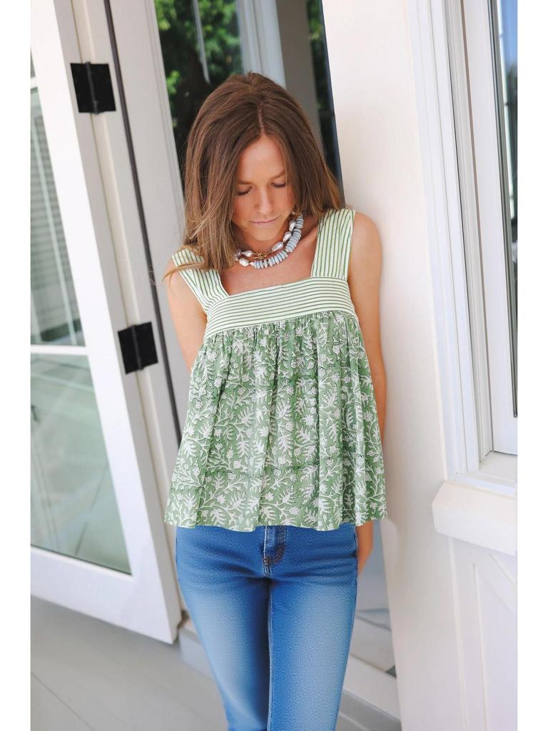 New Style Women's Sleeveless Tie-up Printed Camisole for Spring/Summer