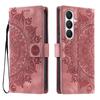 for Samsung Galaxy S26+,S25+,S25 Edge,S25 FE Mandala Embossed PU Leather Flip Wallet Phone Case
