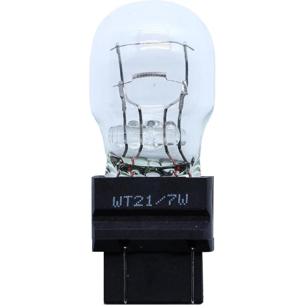 WT21/7W Halogen Bulbs 12V OEM Standard Replacement Rear Brake Tail Turn Signal Lights Long Life, Pack of 2