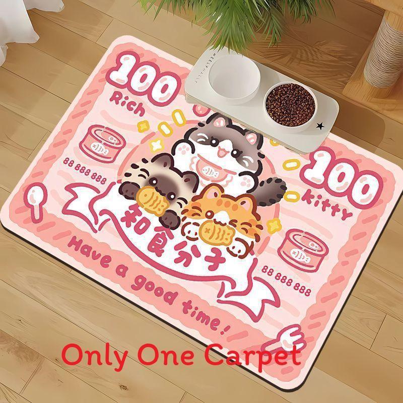 Cute Animal Silicone Diatomite Spillproof Pet Feeding Mat For Dining And Feeding