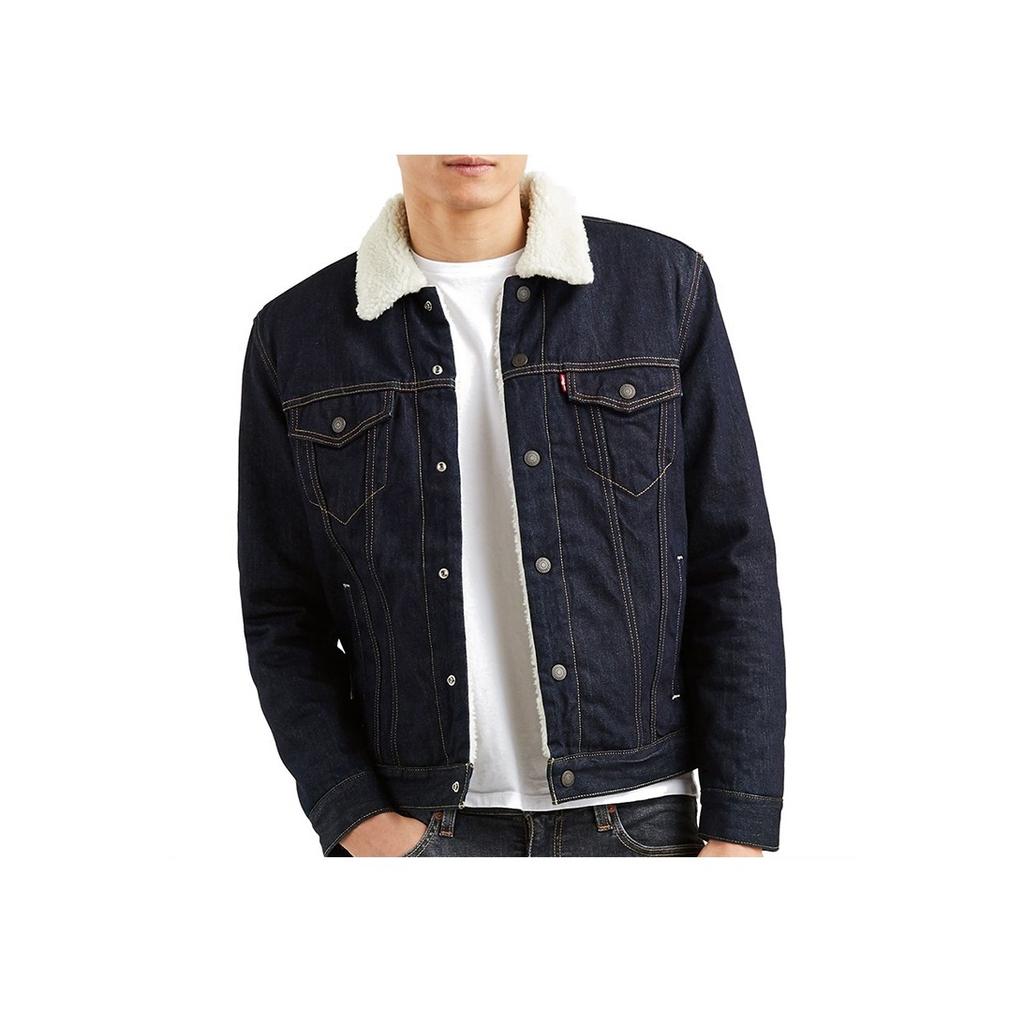 Levis Denim Fleecefodrad Jacka Herrjackor Mörkblå-Denim 16365-0075