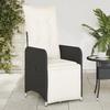 VidaXL Garden Reclining Chairs Set of 2 and Cushions Black Rattan, Reclining Garden Armchair, Reclining Armchair of 365700