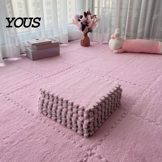 Home Decor Floor Pads Plush Puzzle Mat, Interlocking Carpet Tile, Anti Slip EVA Foam Jigsaw Play Mats Rug Squares for Bedroom Playroom Nursery Decor,