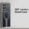 KEYSION 360 Hidden Metal Stand Magnetic Case for Magsafe for Samsung Galaxy S24 S25 Ultra S24+ S25+ Matte Shockproof Phone Cover
