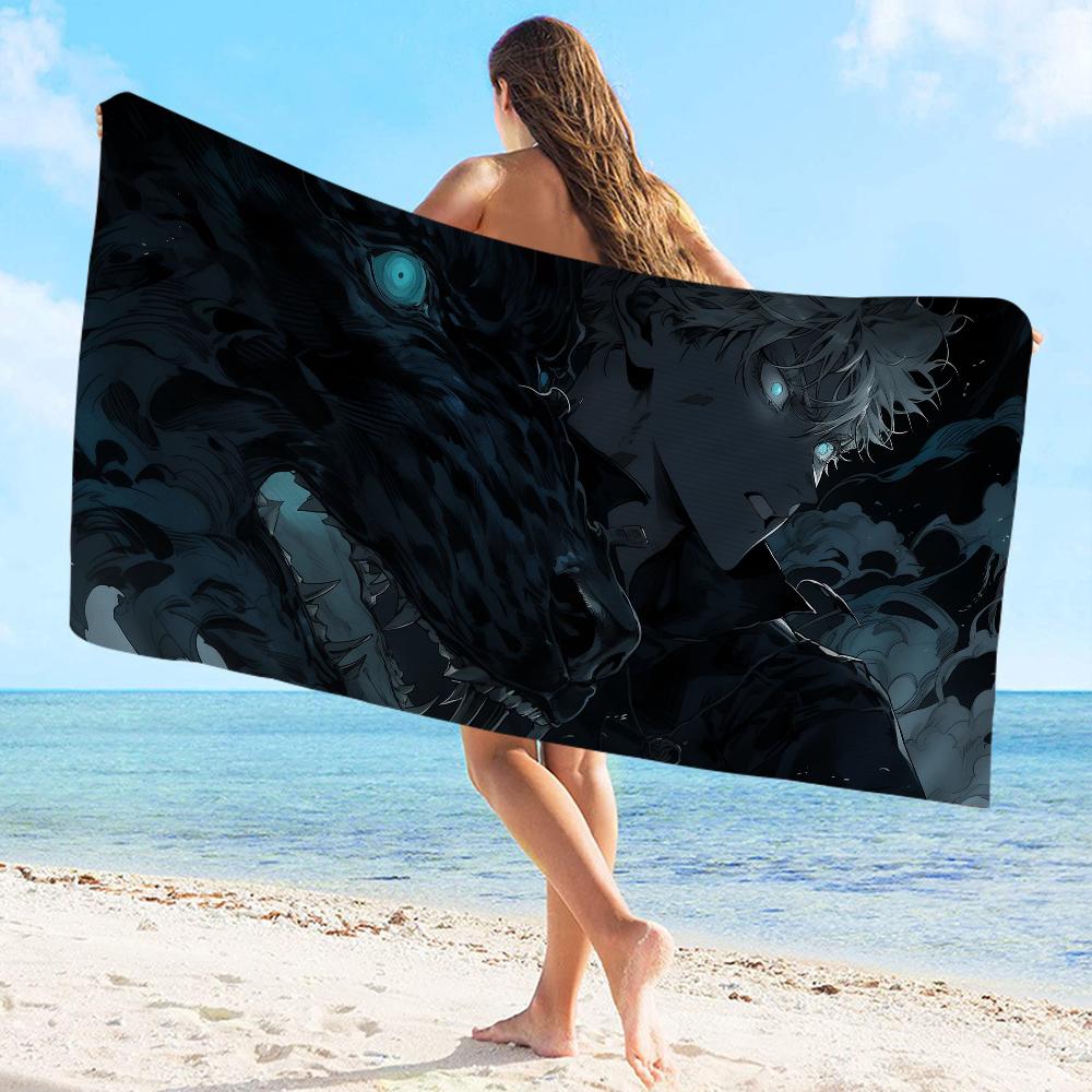 Anime Jujutsu Kaisen Gojo Satoru Handtuch Mikrofaser Strandhandtuch Saugfähig Schnelltrocknend Weich Yoga Schwimmen Resort Bergsteigen Cotton 30x30cm