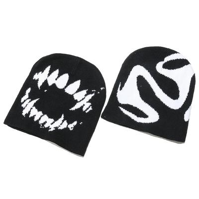 Autumn and Winter New Funny Personalized Knitted Hat Brimless Cap Warm Cold Hat Wool Hat Men and Women