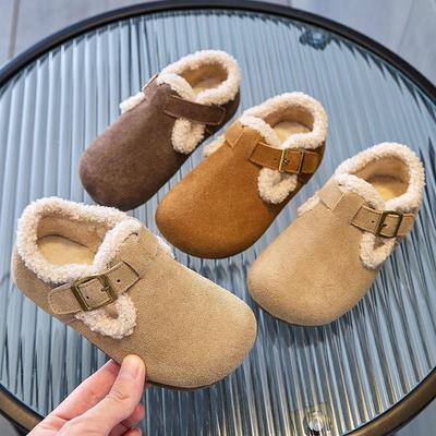 Retro British-Style Velvet Warm Soft Sole Shoes for Kids 3-9 Years - Children's Unisex Toddler Footwear 2025