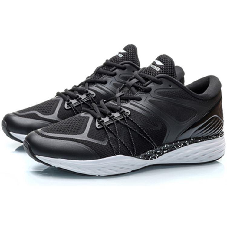 Li-Ning Shock Absorbing Non-Slip Durable Low-Top Running Shoes Men Sneakers Black White ARHP233-1