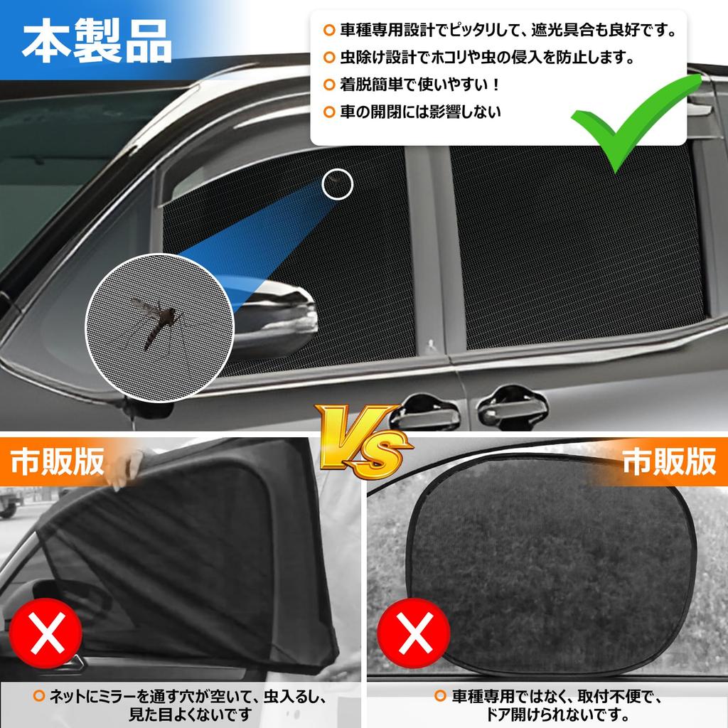 BLUESEATEC Magnetic Mesh Sunshades for Toyota Voxy/Noah (80 Series), Easy Installation and Removal, Compatible with Voxy/Noah (January 2014 - October