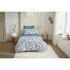 Complete Reversible Duvet Cover Set "Vanessa" 4 Pieces for Bed 90 X 190 Salma Blue
