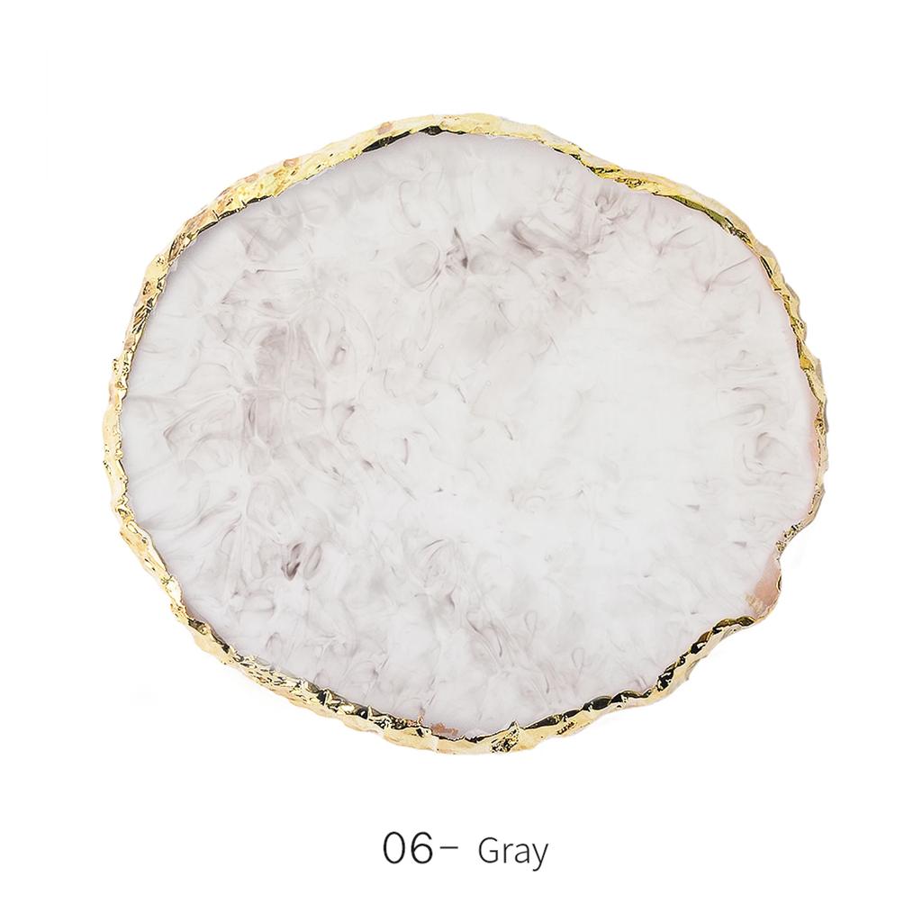 1PC Runde Harz Achat Stein Nail art Palette Falsche Nagel Tipps Mischen Farbe Zeichnung Palette Gel Polnisch Display Regal maniküre Werkzeug