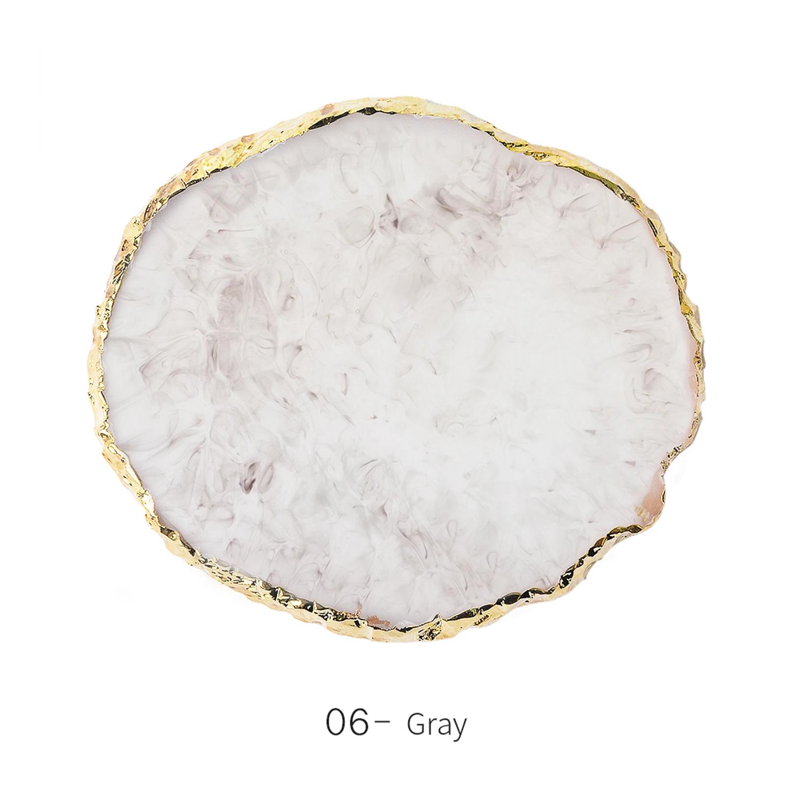 

1PC Round Resin Agate Stone Nail Art Palette False Nail Tips Mixing Color Drawing Pallet Gel Polish Display Shelf Manicure Tool