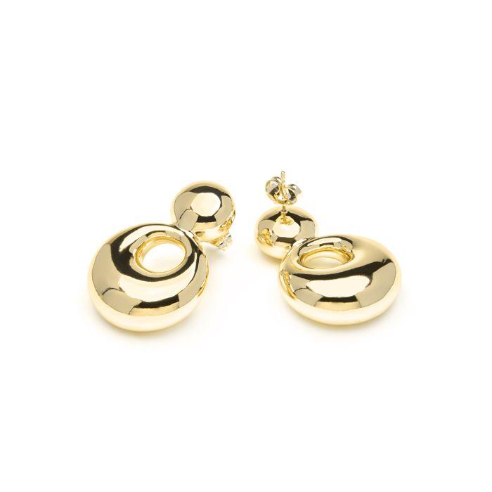 Earrings - LUXENTER - Sisma - 18K Gold Plated - Metal Alloy - 38.3x26 Mm