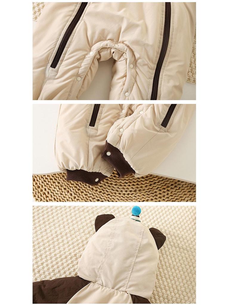 Salopetă de iarnă confortabilă din bumbac și lână pentru bebeluși: Salopetă groasă și călduroasă pentru copii