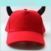 Demon Horn Mens Cotton Baseball Cap With Windproof Design For Fall And Winter