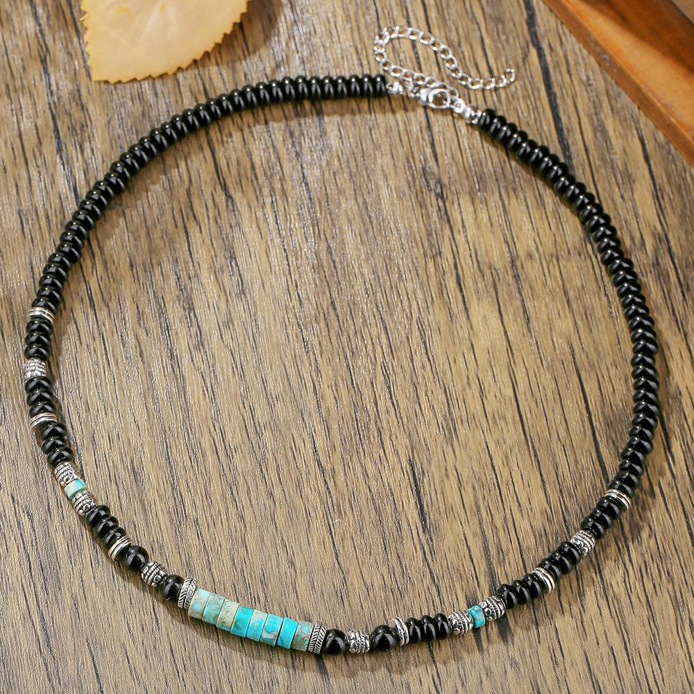 Europäischer und Amerikanischer Hip Hop Nischen Kaiser Stein Perlenkette Herren Schlüsselbein Kette Accessoires Personalisierte Abakus Perlenkette