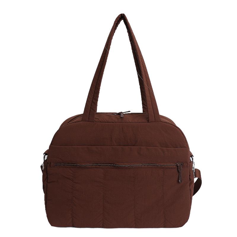 

Simple Solid Color Women Shoulder Bags Large Capacity Ladies Travel Handbag Luggage Tote Sport Gym Portable Female Crossbody Bag кофейный