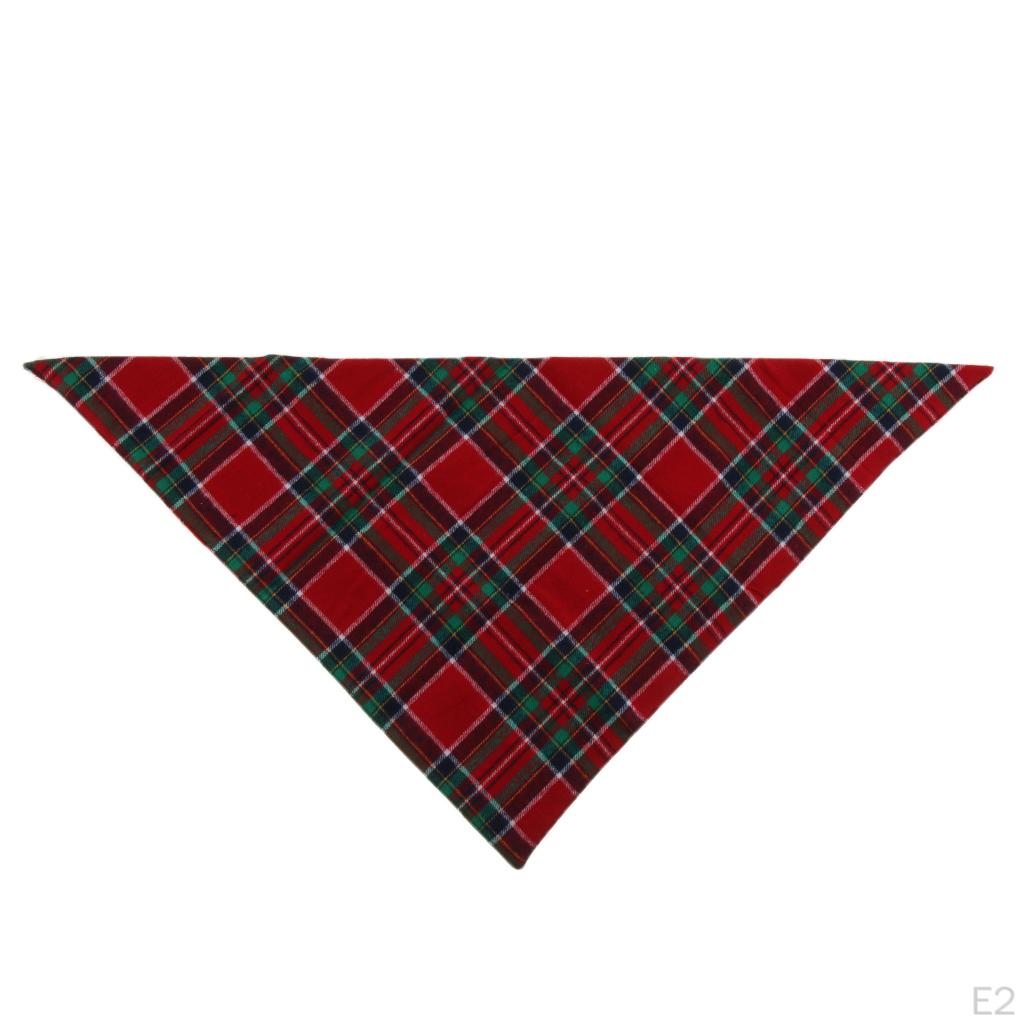 & Cat Fabric Plaid Bandana Puppy Scarf Decorative Saliva Towel