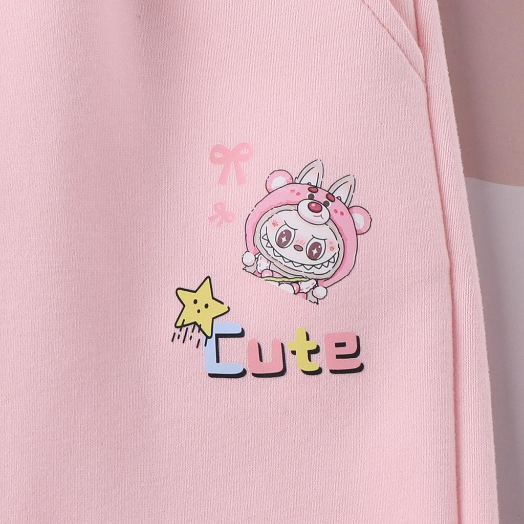 Kids' 2025 Spring/Autumn Casual Drawstring Sweatpants: Girls' Long Pants