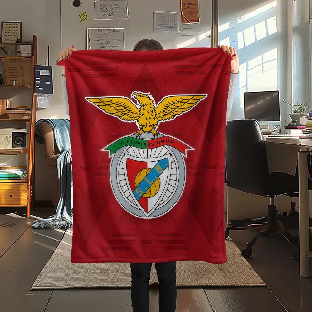 Benfica LOGO Flanelová deka, Vysoká kvalita, Pohodlná pro všechna roční období, Domácí dekorace, Teplo a pohodlí
